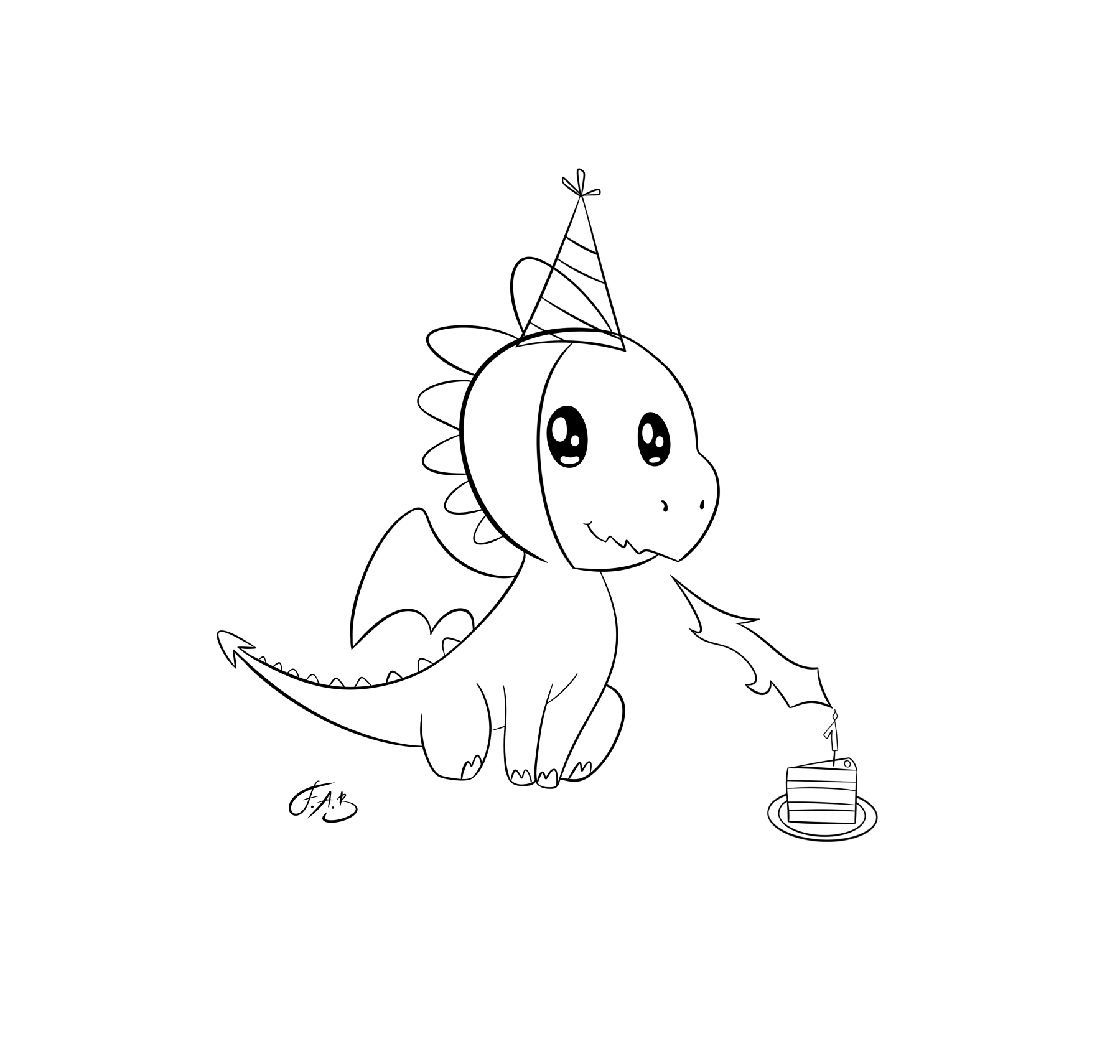 Birthday Dragon Gloria — version 2