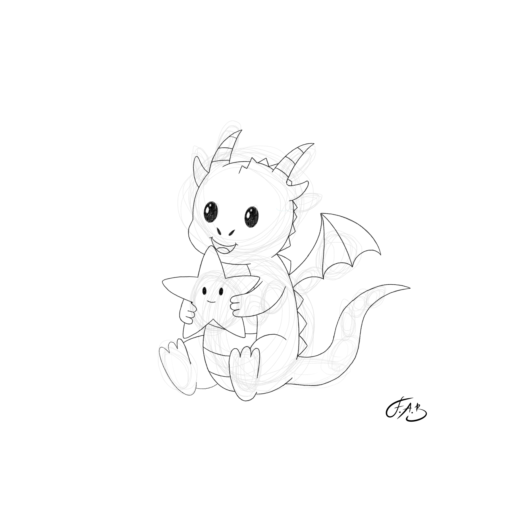 Baby Dragon With Star — version 1