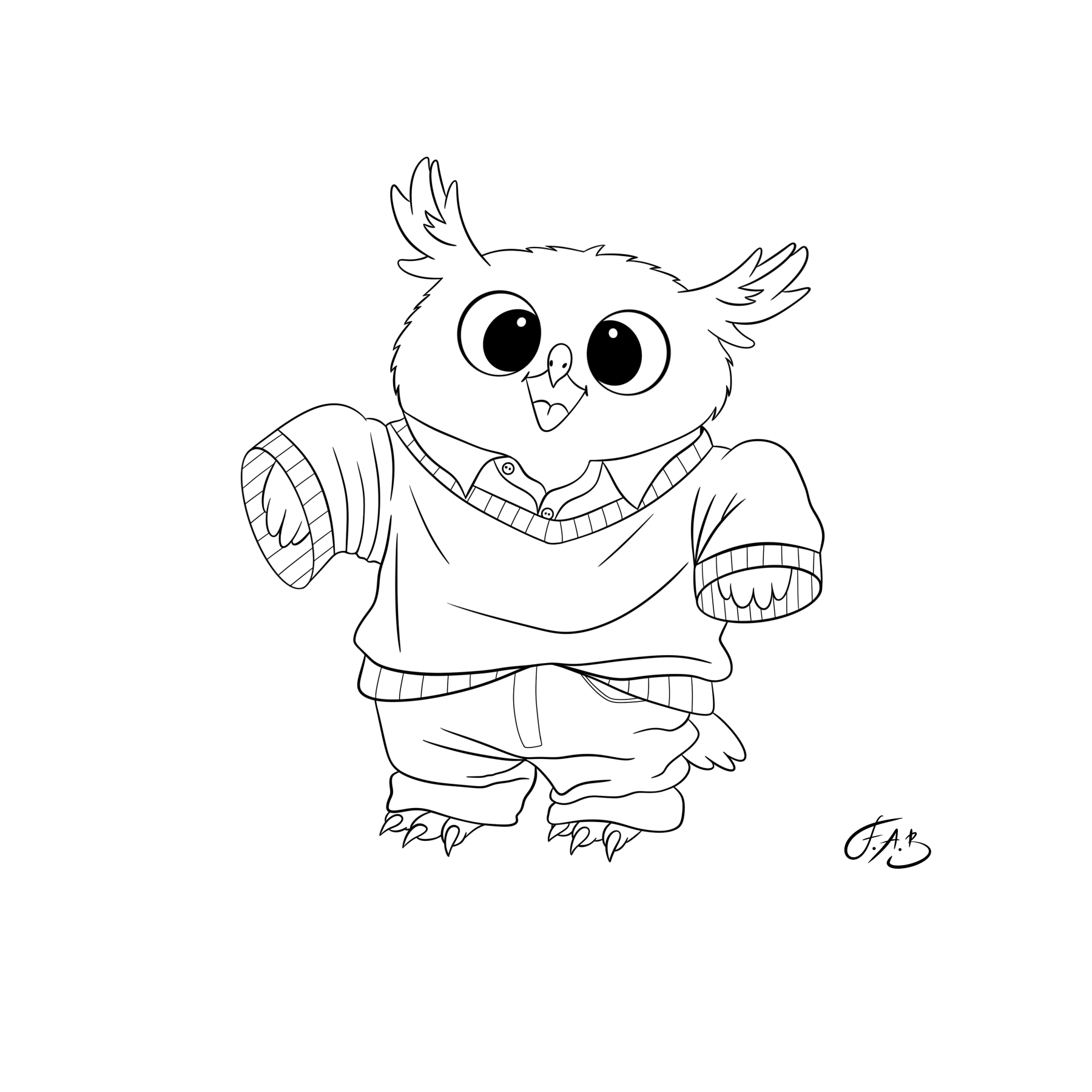 First Day At Work Owl — version 2
