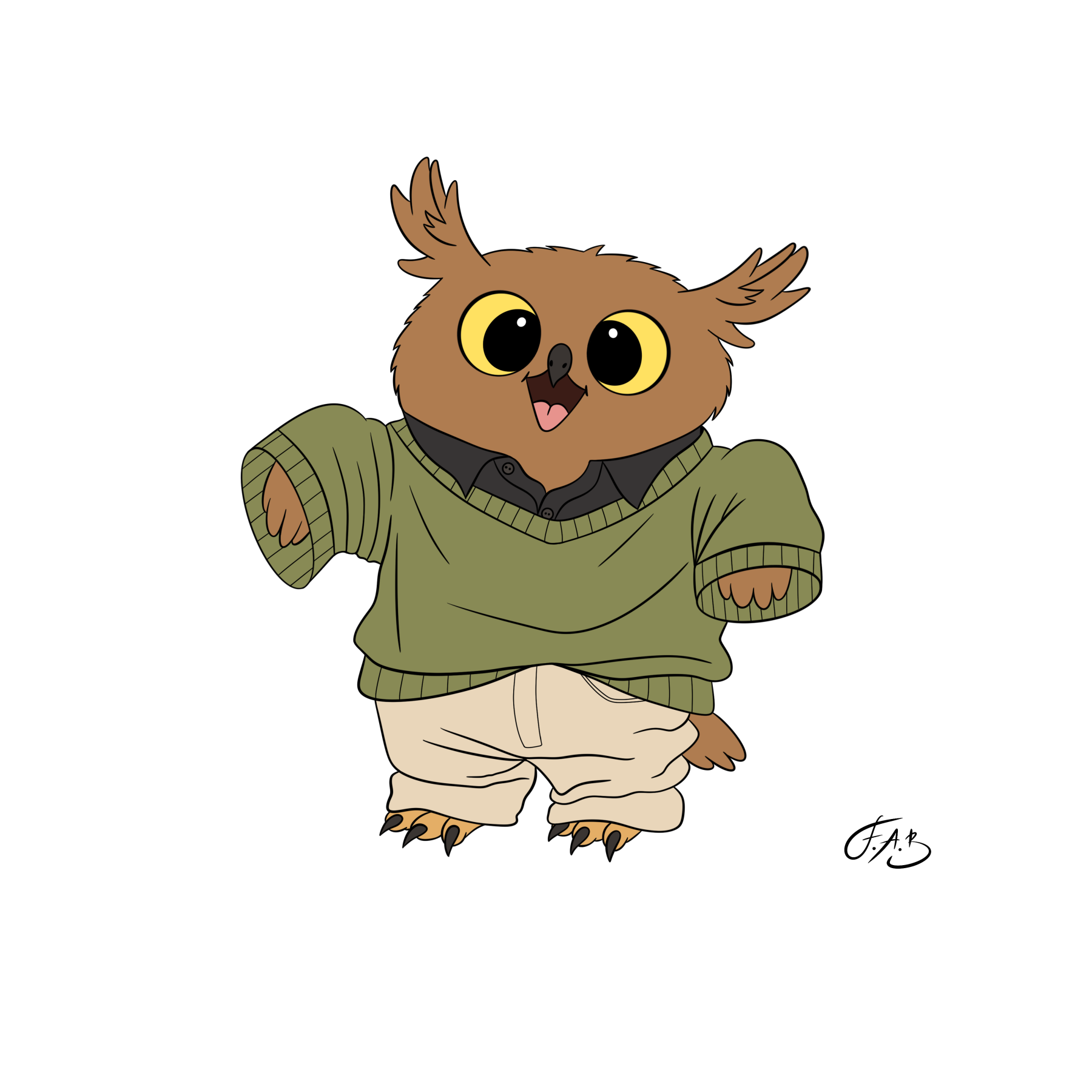 First Day At Work Owl — version 3